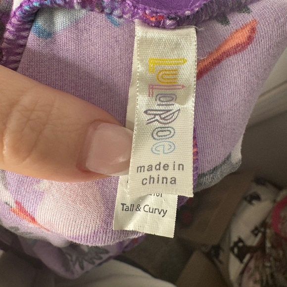 LULAROE Tall & Curvy Purple‎ Stork Leggings Baby Shower Gender Reveal Fertility - Picture 4 of 4